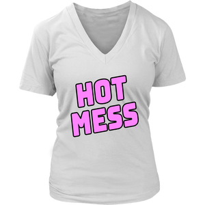 Hot Mess Ladies V-neck T-shirt - Audio Swag