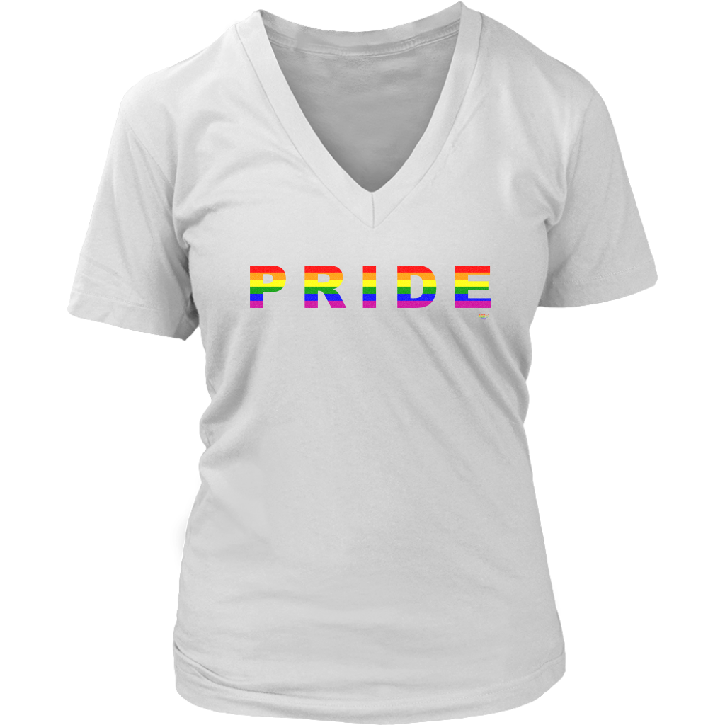 Pride Rainbow Ladies V-Neck Tee - Audio Swag