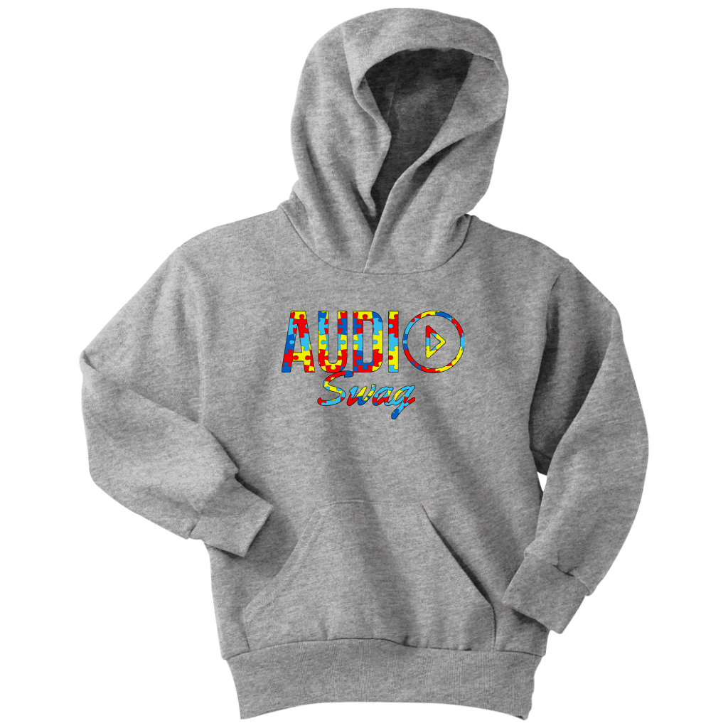 Audio Swag Autism Awareness Puzzle Logo Youth Hoodie - Audio Swag