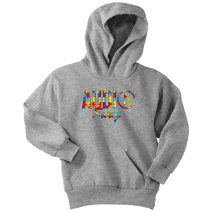 Audio Swag Autism Awareness Puzzle Logo Youth Hoodie - Audio Swag