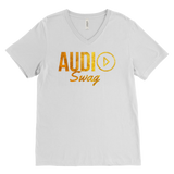 Audio Swag Gold Logo Mens V-Neck Tee