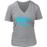 Audio Swag Blue Logo Ladies V-neck T-shirt - Audio Swag