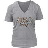Audio Swag Leopard Logo Ladies V-neck T-shirt - Audio Swag