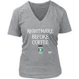 Nightmare Before Coffee Ladies V-neck T-shirt - Audio Swag