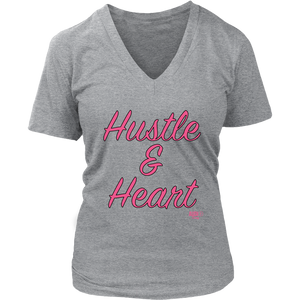 Hustle & Heart Ladies V-neck T-shirt - Audio Swag