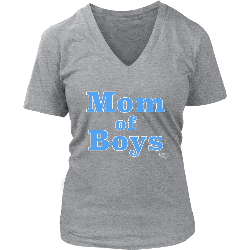 Mom Of Boys Ladies V-neck T-shirt - Audio Swag