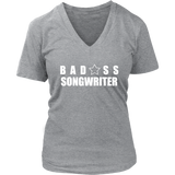 Bad@ss SongWriter Ladies V-Neck Tee - Audio Swag