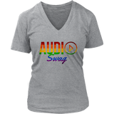 Audio Swag Pride Logo Ladies V-Neck Tee - Audio Swag