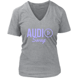 Audio Swag Lavender Logo Ladies V-neck T-shirt