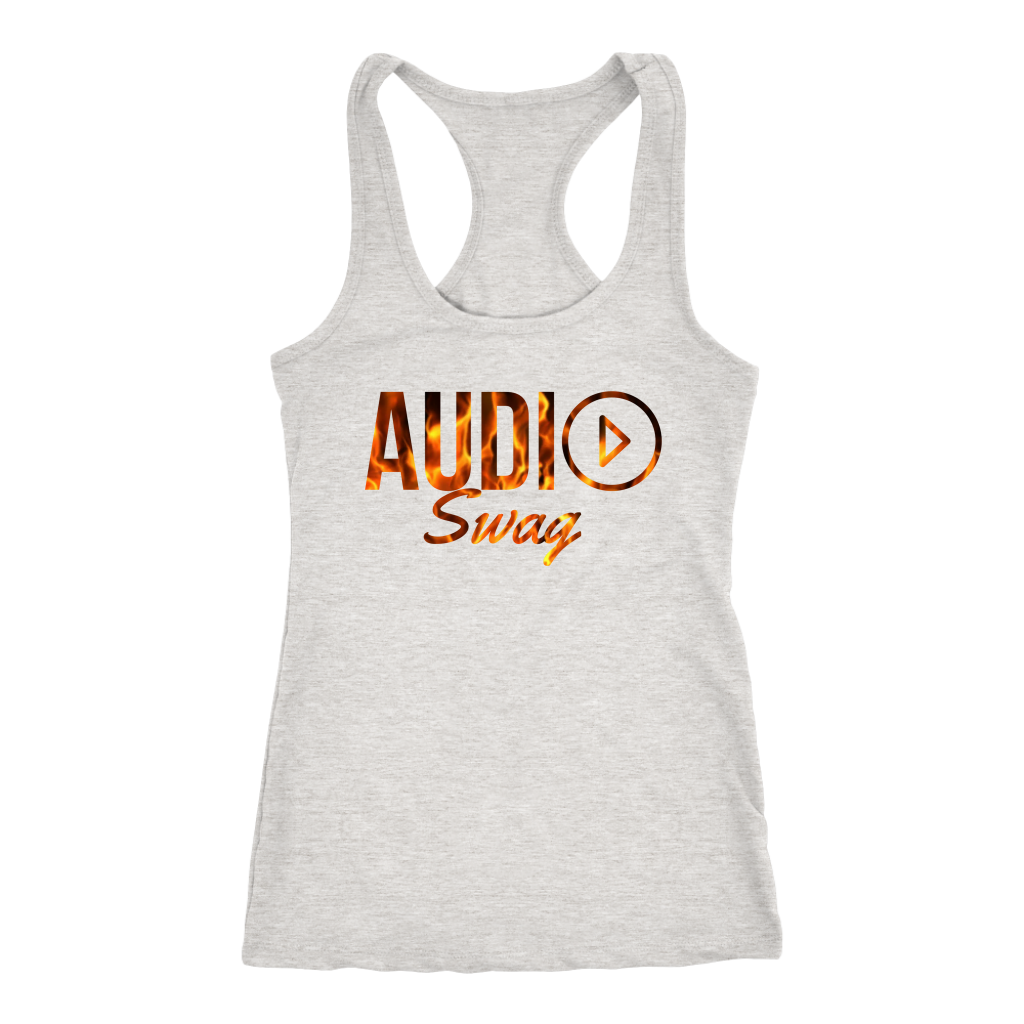 Audio Swag Fire Logo Ladies Racerback Tank Top - Audio Swag