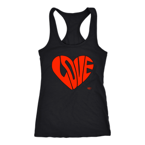 Love Heart Graphic Ladies Racerback Tank Top - Audio Swag