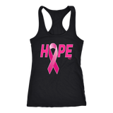 Breast Cancer Awareness Ribbon Hope Ladies Racerback Tank Top - Audio Swag