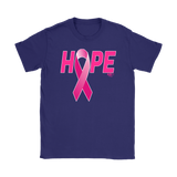 Breast Cancer Awareness Ribbon Hope Ladies T-shirt