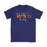 Audio Swag Autism Awareness Puzzle Logo Ladies  T-shirt - Audio Swag