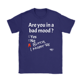 Are You In A Bad Mood Ladies T-shirt - Audio Swag