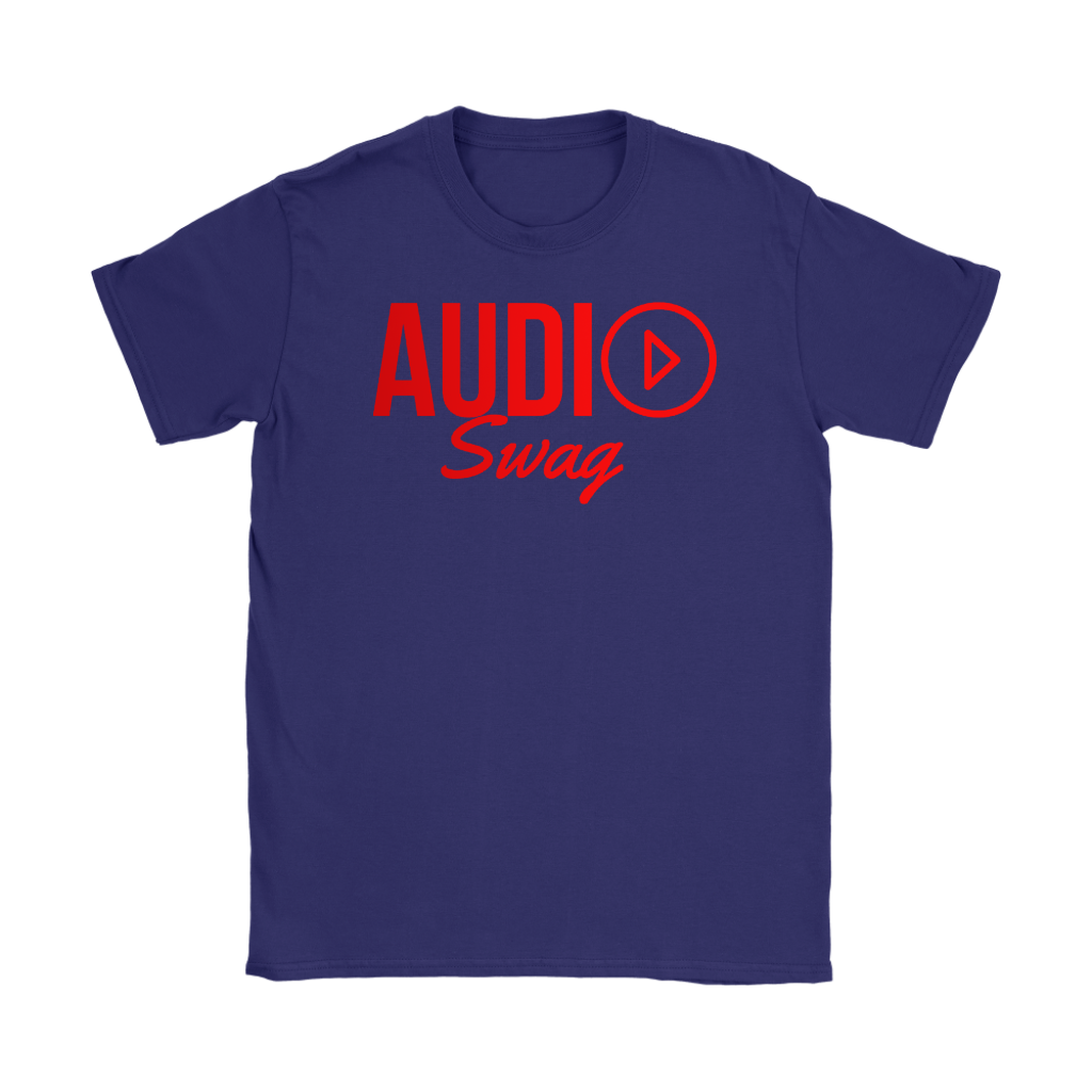 Audio Swag Red Logo Ladies Tee - Audio Swag