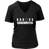 Bad@ss SongWriter Ladies V-Neck Tee - Audio Swag