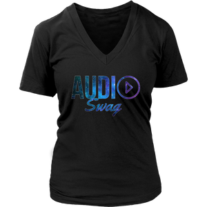 Audio Swag Cosmo Logo Ladies V-neck T-shirt - Audio Swag