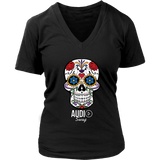 Sugar Skull Audio Swag Ladies V-neck T-shirt - Audio Swag