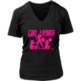 Girl Power Fitness Ladies V-neck T-shirt - Audio Swag