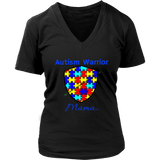 Autism Warrior Mama Ladies V-neck T-shirt - Audio Swag
