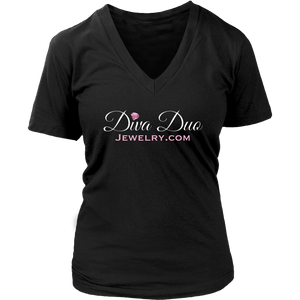 Diva Duo Jewelry Ladies V-neck T-shirt - Audio Swag