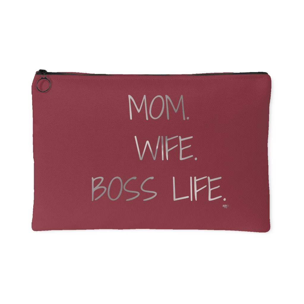 Mom. Wife. Boss Life. Large Accessory Pouch - Audio Swag