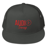Audio Swag Red Logo Mesh Back Snapback - Audio Swag