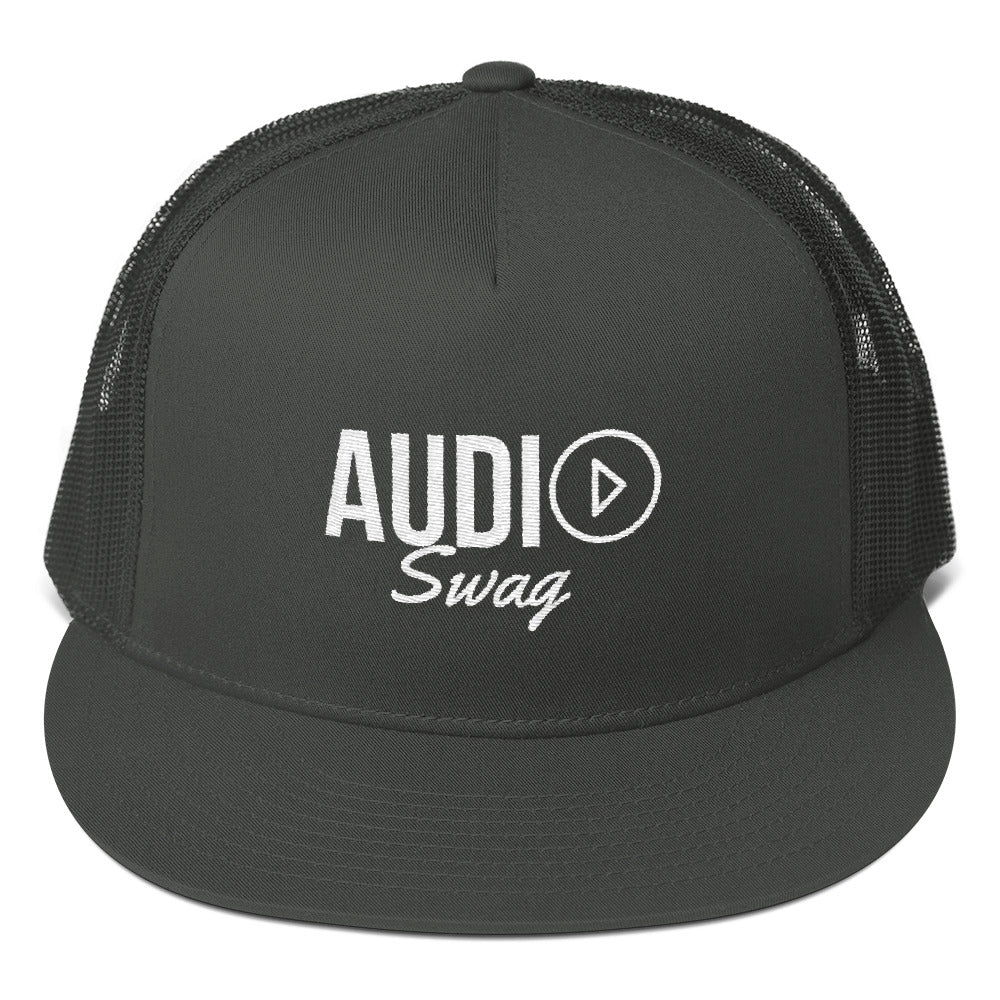 Audio Swag White Logo Mesh Back Snapback - Audio Swag
