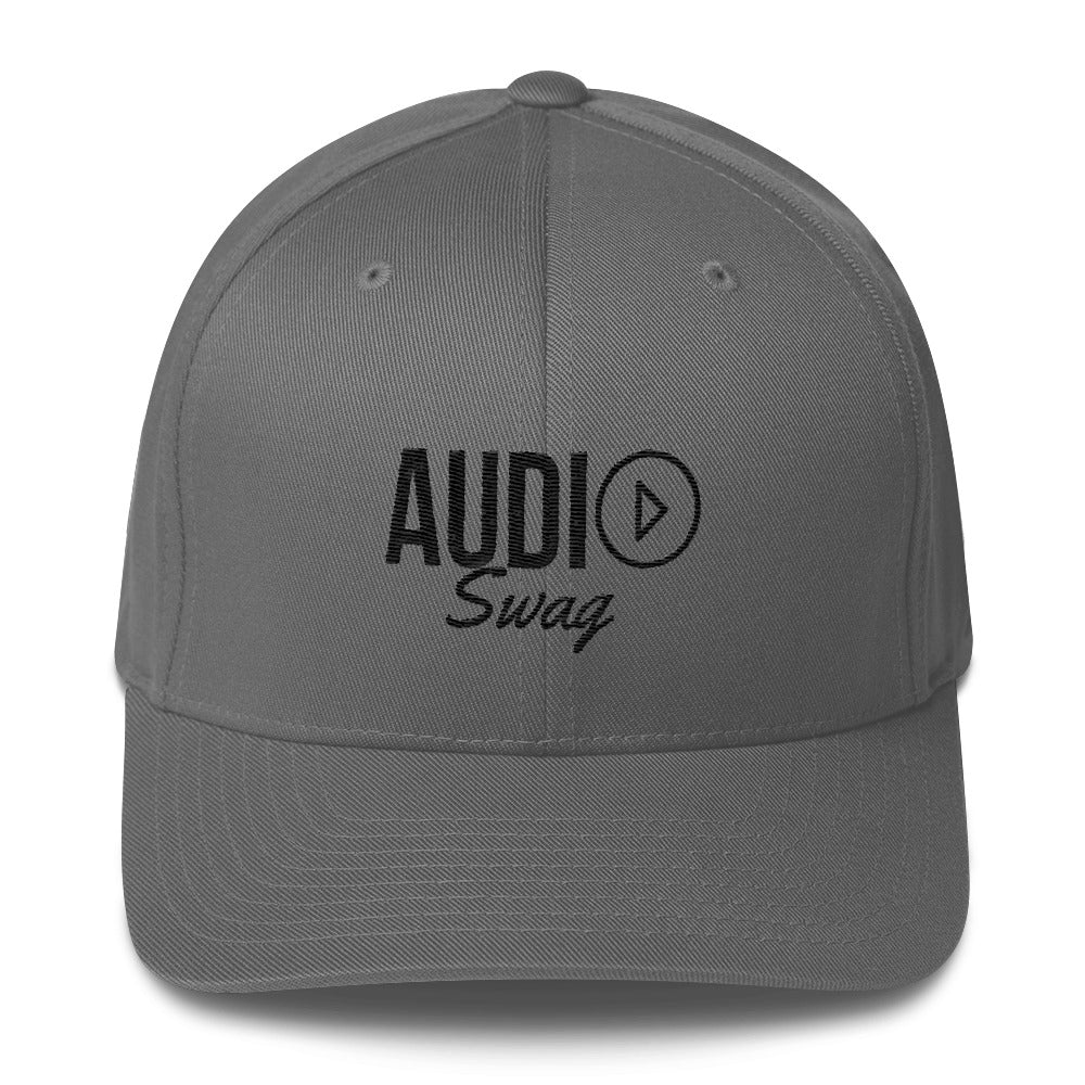 Audio Swag Black Logo Light Flexfit Structured Twill Cap - Audio Swag