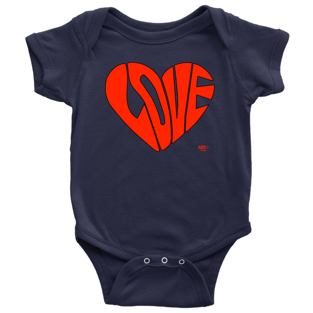 Love Heart Graphic Baby Bodysuit - Audio Swag