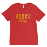 Audio Swag Gold Logo Mens V-Neck Tee - Audio Swag