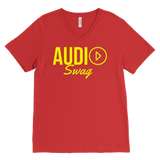 Audio Swag Yellow Logo Mens V-neck T-shirt - Audio Swag