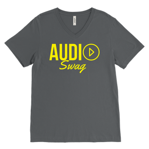 Audio Swag Yellow Logo Mens V-neck T-shirt - Audio Swag