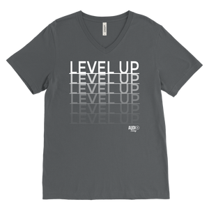 Level Up Fade Mens V-neck T-shirt - Audio Swag