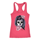 Day Of The Dead Woman Ladies Racerback Tank Top - Audio Swag