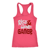 Rise & Grind Gamer Ladies Racerback Tank Top - Audio Swag