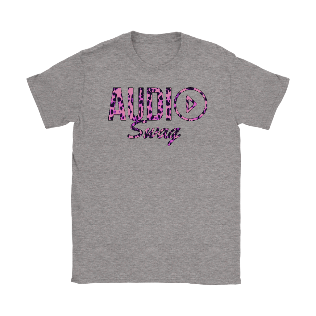 Audio Swag Pink Cheetah Logo Ladies T-shirt - Audio Swag