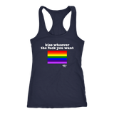 Kiss Whoever The F*#k You Want Ladies Racerback Tank Top - Audio Swag