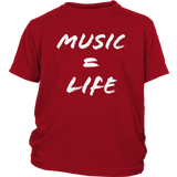 Music = Life Youth T-shirt - Audio Swag