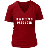 Bad@ss Producer Ladies V-Neck Tee - Audio Swag