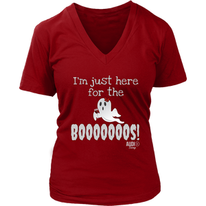 I'm Just Here For The Boooos! Ladies V-neck T-shirt - Audio Swag