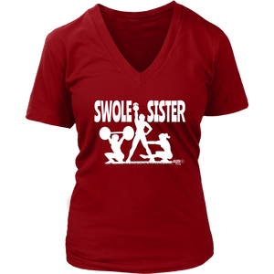 Swole Sister Ladies V-neck T-shirt - Audio Swag