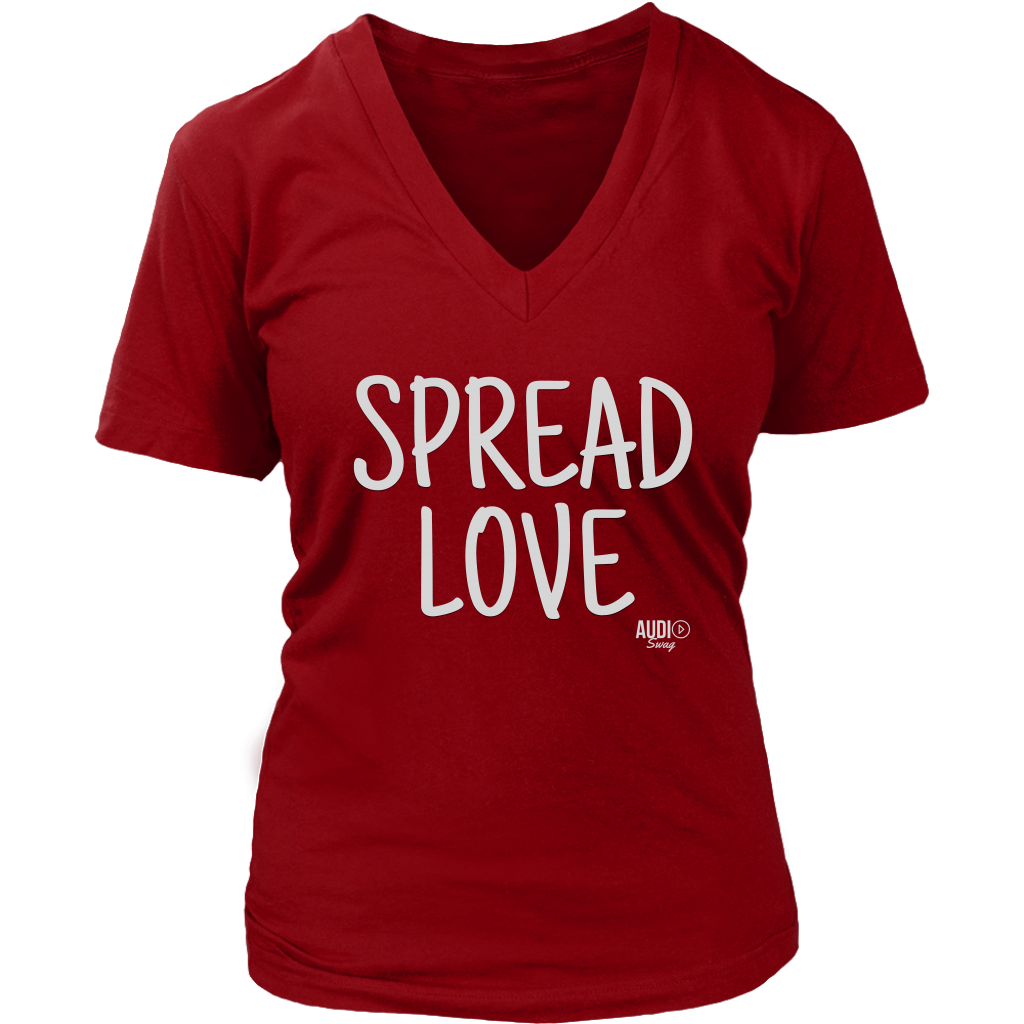 Spread Love Ladies V-neck T-shirt - Audio Swag
