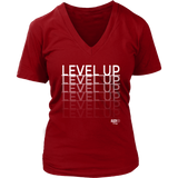 Level Up Fade Ladies V-neck T-shirt - Audio Swag