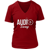 Audio Swag Music Logo Ladies V-neck T-shirt - Audio Swag
