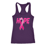 Breast Cancer Awareness Ribbon Hope Ladies Racerback Tank Top - Audio Swag