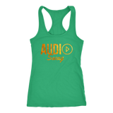 Audio Swag Gold Logo Ladies Racerback Tank Top - Audio Swag
