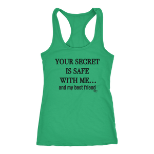 Your Secret Is Safe With Me Ladies Racerback Tank Top - Audio Swag