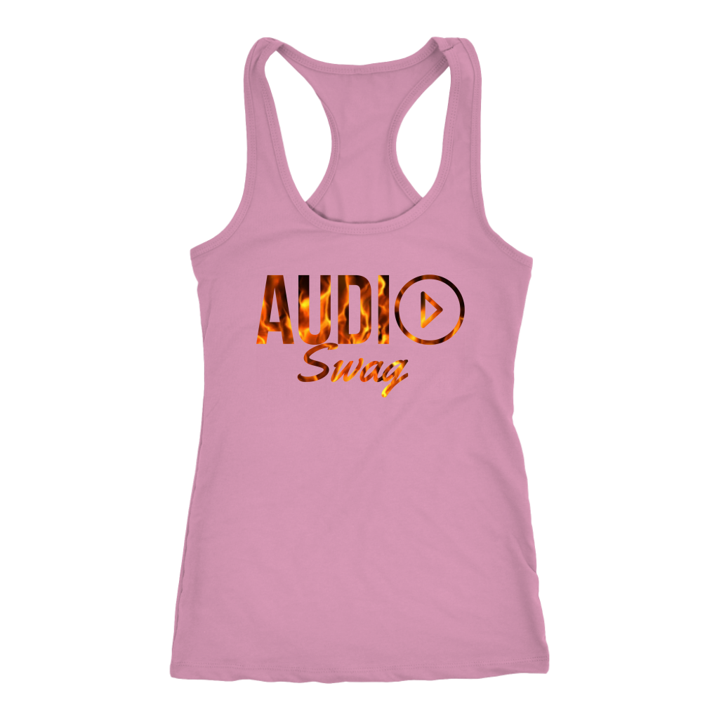 Audio Swag Fire Logo Ladies Racerback Tank Top - Audio Swag